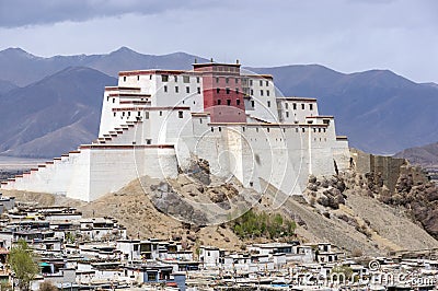 Shigatse Dzong fortress - Tibet Stock Photo