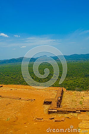 Shigiriyarokku of the summit of the landscape (Sri Lanka) Stock Photo