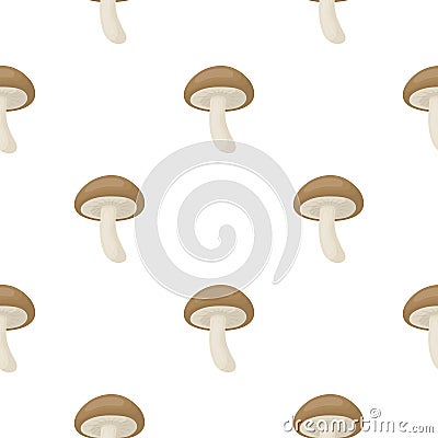 Shiitake icon in cartoon style isolated on white background. Mushroom pattern stock vector illustration. Vector Illustration
