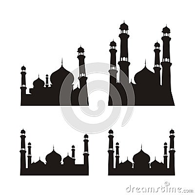 Shilhouette of mosque with various design Stock Photo