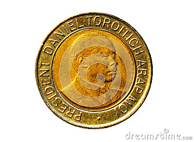 20 Shillings coin. Bank of Kenya. Reverse, 1998 Stock Photo