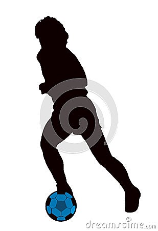 shilouette of football players competing on the field Stock Photo