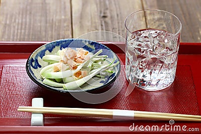 Pickled okinawa shallot with katsuobushi, japanese food Stock Photo