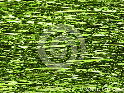 Shimmer shiny green tinsel background Stock Photo