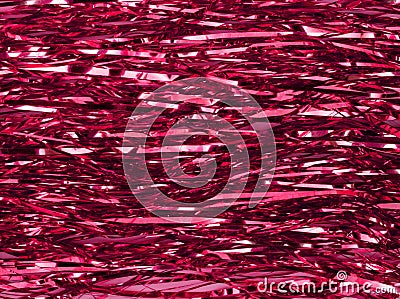 Shimmer shiny red tinsel background Stock Photo
