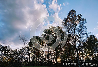 Shimmering Autumn Sunset Stock Photo