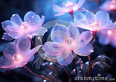 Shimmering blue flowers with a hint of purple Stock Photo