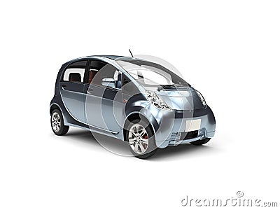 Shimmering blue modern electric car Stock Photo