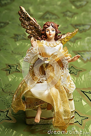 Shimmering christmas angel Stock Photo