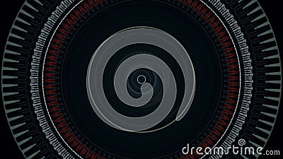 Shimmering colorful rings in pulsating and changing motion, seamless loop. Animation. Abstract shimmering circles Stock Photo