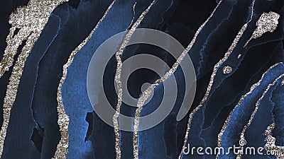 Shimmering dark blue watercolor background Stock Photo