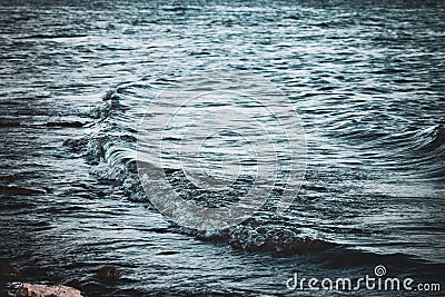 Shimmering Waves in the Evening Stock Photo