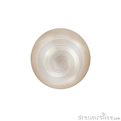 Shimmering white natural nacreous pearl isolated on white background Stock Photo