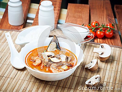 Shimp tom Yum shrimp soup, Thai cuisine Stock Photo