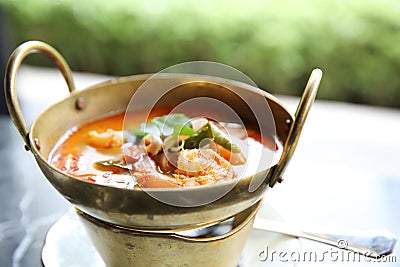 Shimp tom yum soup , Thai food Stock Photo