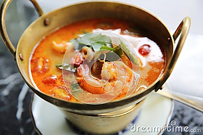 Shimp tom yum soup , Thai food Stock Photo