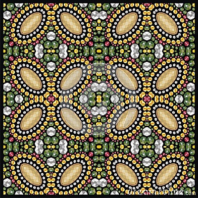 Shine fashion pattern from brilliant stones, rhinestones. Vector Illustration