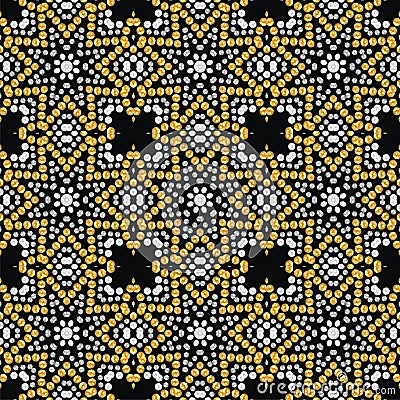 Shine fashion pattern from brilliant stones, rhinestones. Vector Illustration