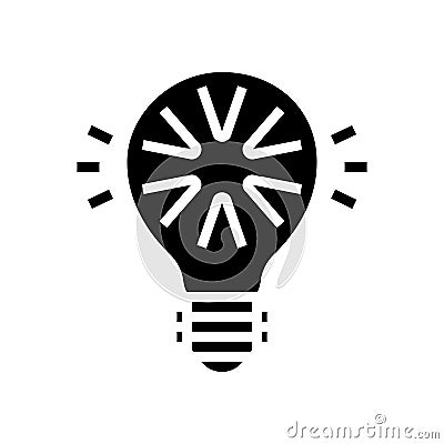 shine light bulb glyph icon vector illustration Vector Illustration