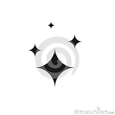 Shine stars icon. Flat isolated vector illustration. Black color Vector Illustration