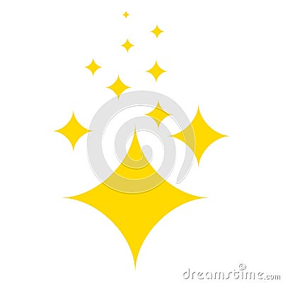 Shine. Yellow stars of brilliance and radiance of cleanliness and freshness. Cleaning, fresh and hygiene. Sign symbol Vector Illustration