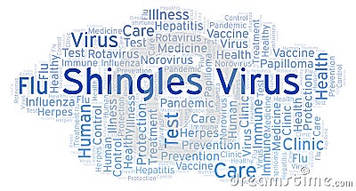 Shingles Virus word cloud, made with text only. Stock Photo