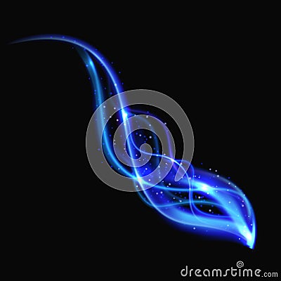 Shining abstract blue light waves vector background Vector Illustration