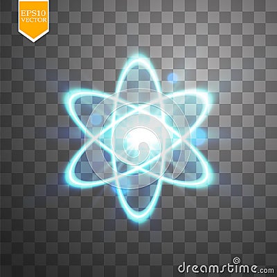 Shining atom scheme. on black transparent background. Vector illustration, Vector Illustration