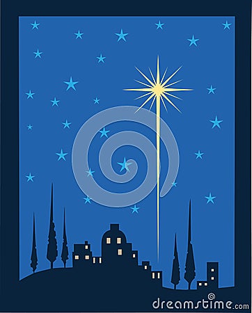 Shining star of Bethlehem, vector illustration Vector Illustration