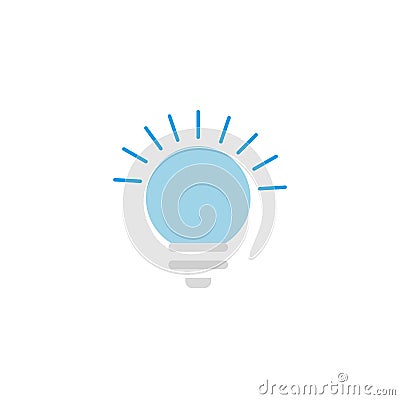 Shining bulb energy electricity light flat icon Vector Illustration