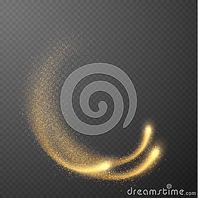 Shining comets with particle trail. Vector eps10 Vector Illustration