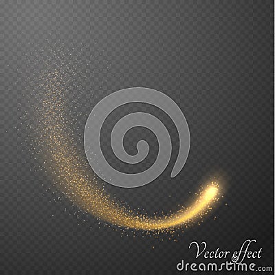 Shining comets with particle trail. Vector eps10 Vector Illustration