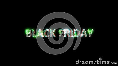 shining cybernetic text BLACK FRIDAY on black - meta universe concept, isolated - object 3D rendering Cartoon Illustration
