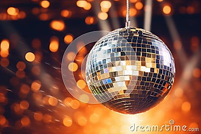Shining Disco Ball dance music event equipment Stock Photo