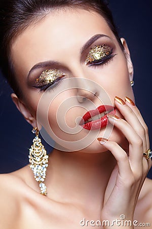 Shining face makeup Stock Photo