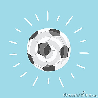 Shining football ball. Sport card. Hand drawn vector illustration Vector Illustration