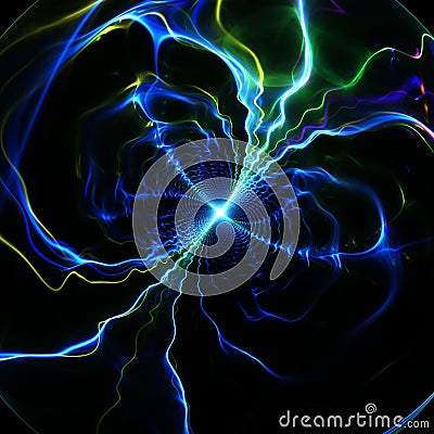 Shining Glowing Plasma Flash Background - Fractal Art Stock Photo