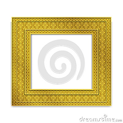 Shining golden Indian Photo frame, vector Vector Illustration