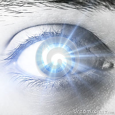 Shining human eye Stock Photo