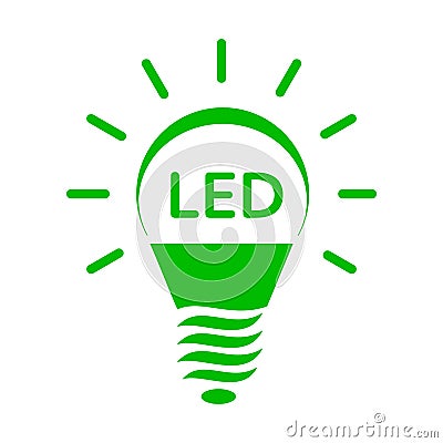 Shining LED bulb light icon, simple style Vector Illustration