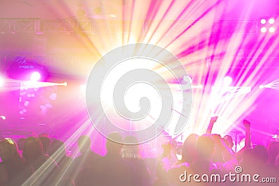 Shining party flashing lights at night Editorial Stock Photo