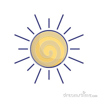 Shining sun Line Style vector icon which can easily modify or edit Stock Photo