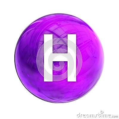 Vitamin H sphere molecule for healthcare medical pharmacy. Shining symbol of Vitamin H. Biotin. Vitamin icon. 3D rendering Stock Photo