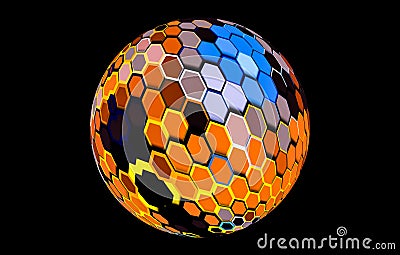 Shining texture soccer ball or football with Multicolor Stock Photo