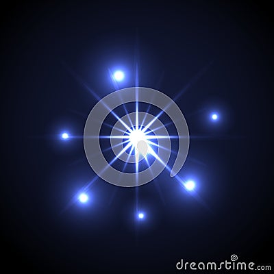 Shining vector star illustration. Glow spot radiance. Vector Illustration