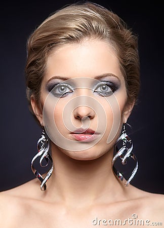 Shining woman face makeup Stock Photo