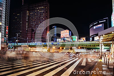 Shinjuku Tokyo at Night in Japan Editorial Stock Photo