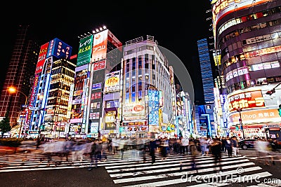 Shinjuku Tokyo at Night in Japan Editorial Stock Photo