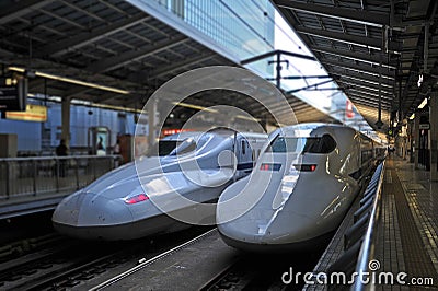 Shinkansen bullet train Stock Photo