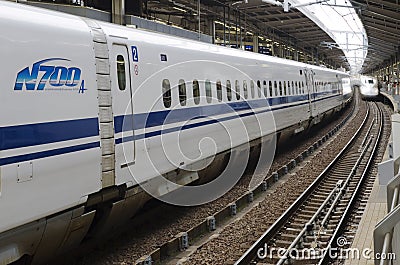 Shinkansen Nozomi N700 trains, Japan Editorial Stock Photo